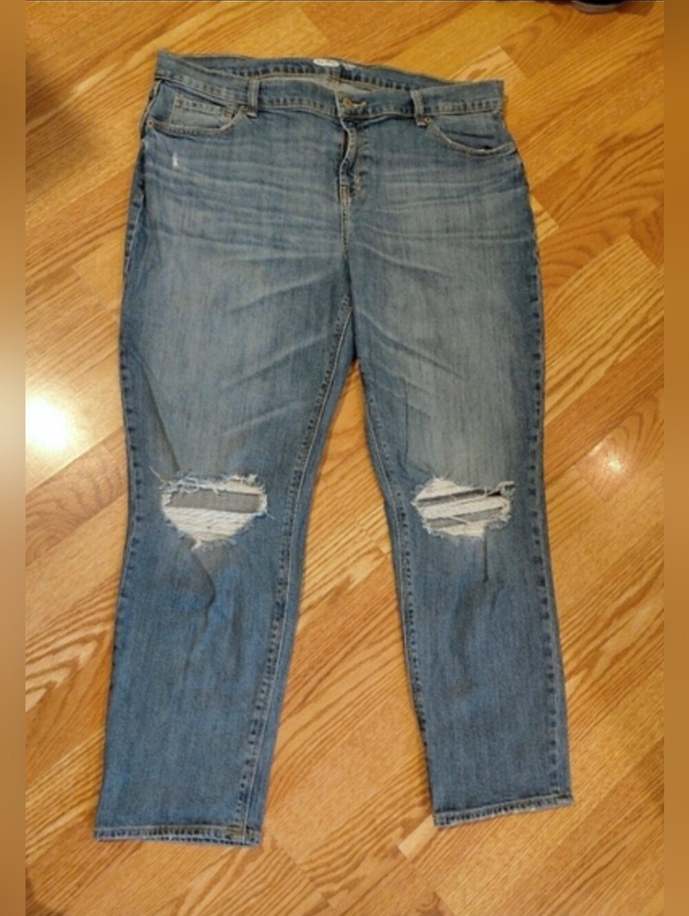 Old Navy Light Blue Distressed Boyfriend Jeans
